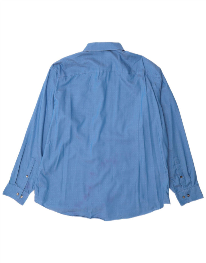 Camicia da uomo Regular Fit Calvin Klein taglia 17 XL cotone maculato blu