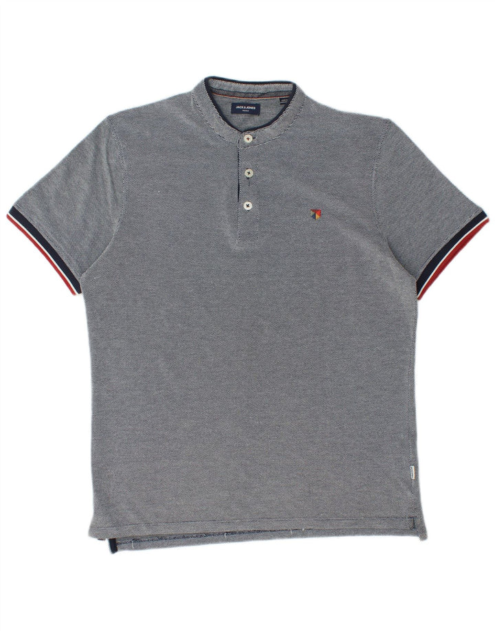 Polo da uomo Jack & Jones grande in cotone blu navy