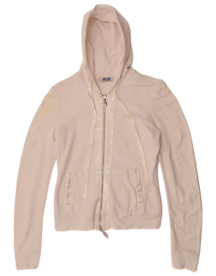 Maglione con cappuccio e zip da donna CESARE PACIOTTI IT 42 Cotone bianco medio