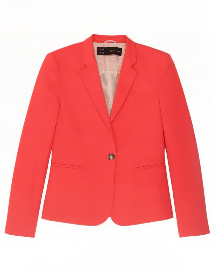 Giacca blazer a 1 bottone da donna Zara UK 10 piccola rossa