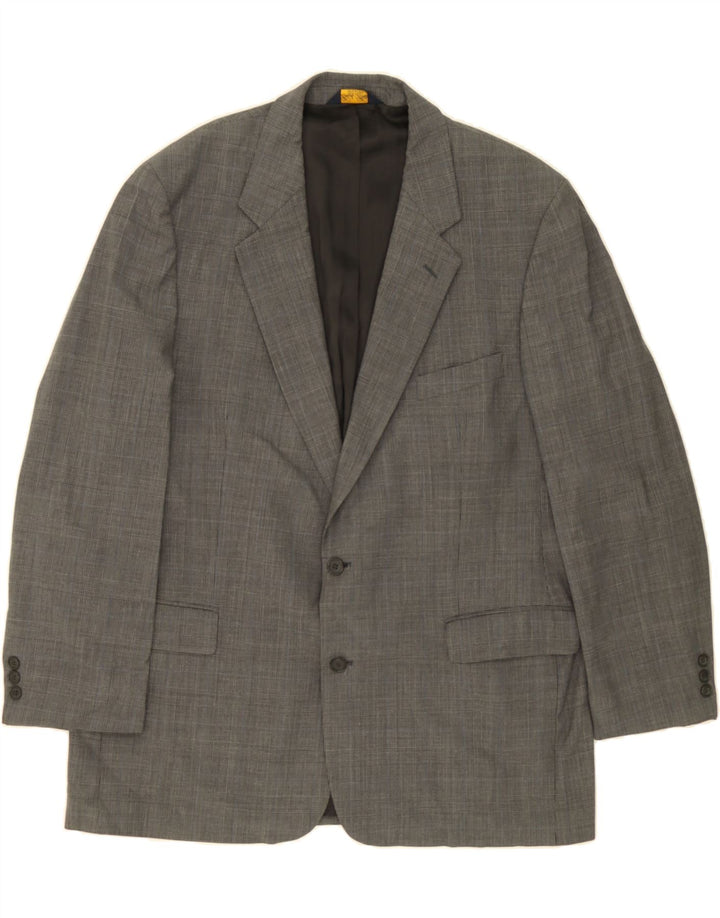 BROOKS BROTHERS Mens 2 Button Blazer Jacket UK 46 3XL Grey Check Wool Vintage Brooks Brothers and Second-Hand Brooks Brothers from Messina Hembry 