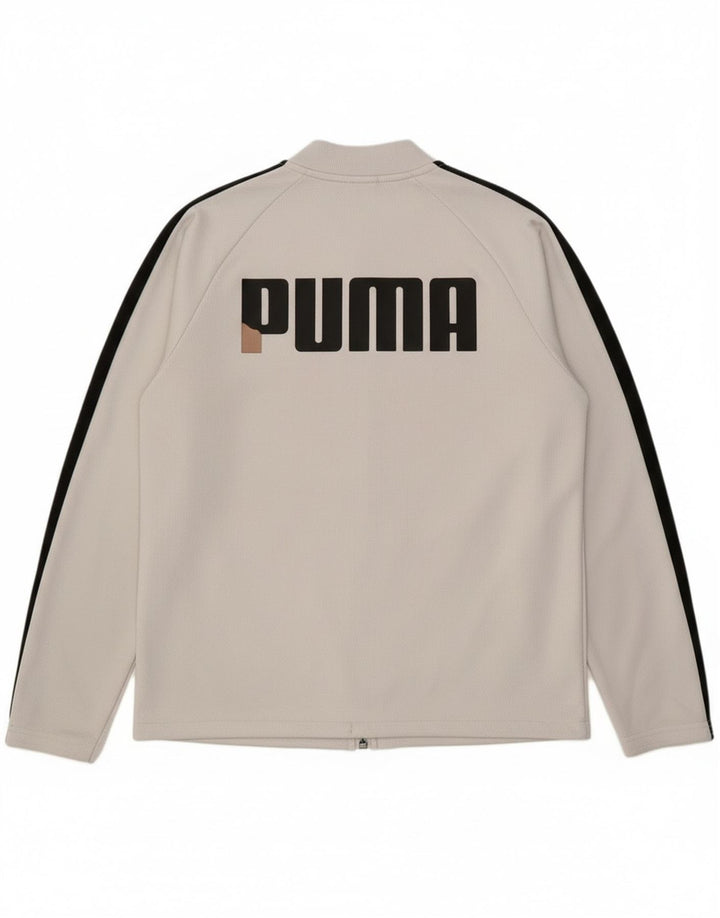 Giacca da ginnastica grafica da uomo Puma Large bianca in poliestere