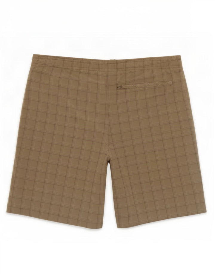 Pantaloncini da bagno Adidas da uomo di grandi dimensioni in poliestere a quadri beige