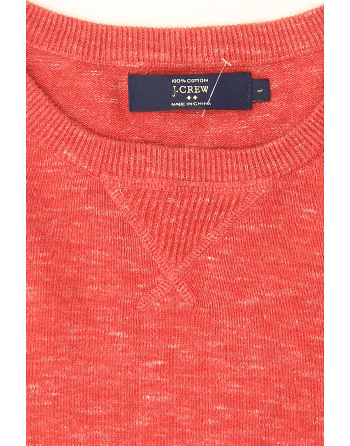 J. Crew Maglione da uomo con collo a collo grande in cotone chiazzato rosso