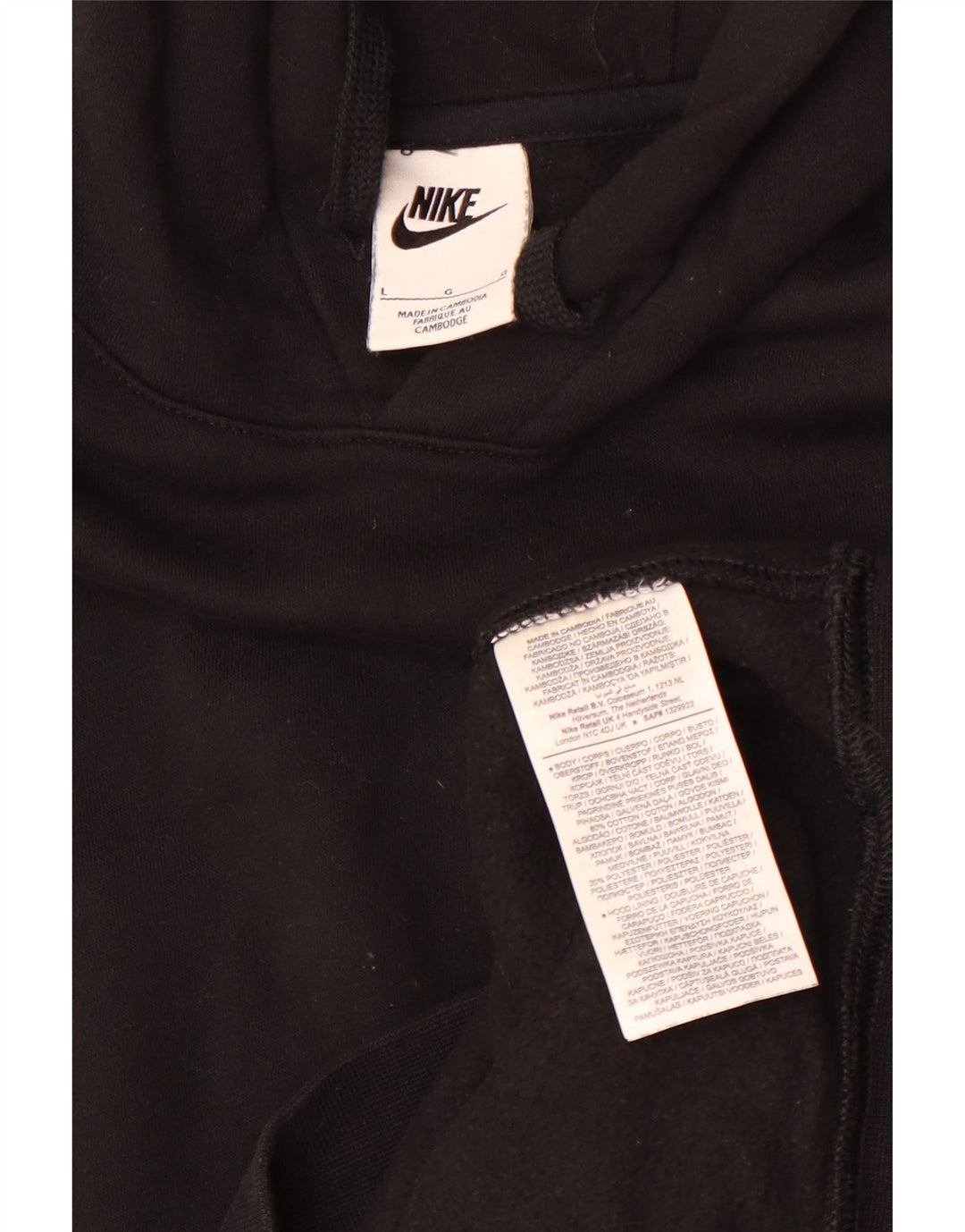 Felpa con cappuccio da uomo Nike Large in cotone nero