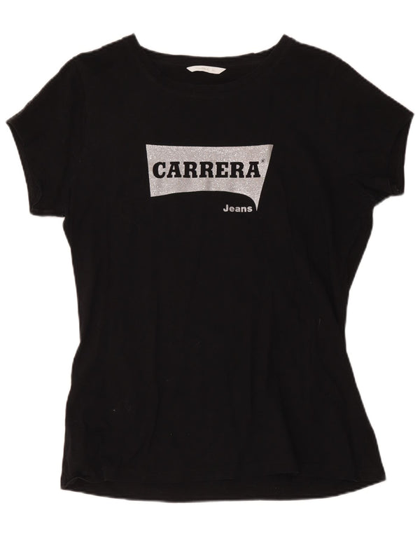 T-shirt grafica da donna Carrera Top UK 18 XL Nera