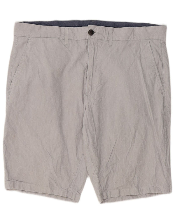 Pantaloncini chino da uomo Marks & Spencer W34 grande cotone gessato grigio