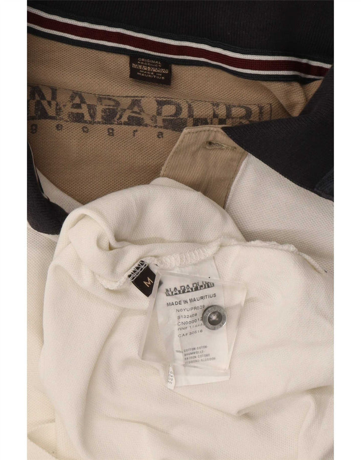 Polo grafica da uomo Napapijri in cotone color block bianco medio