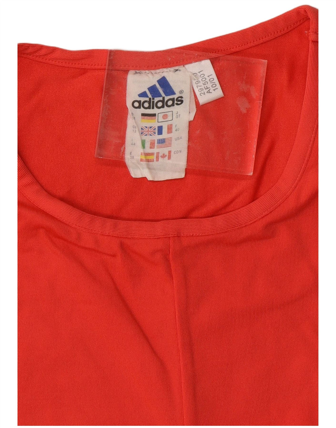 Canotta corta da donna ADIDAS UK 12 rosso medio in poliammide