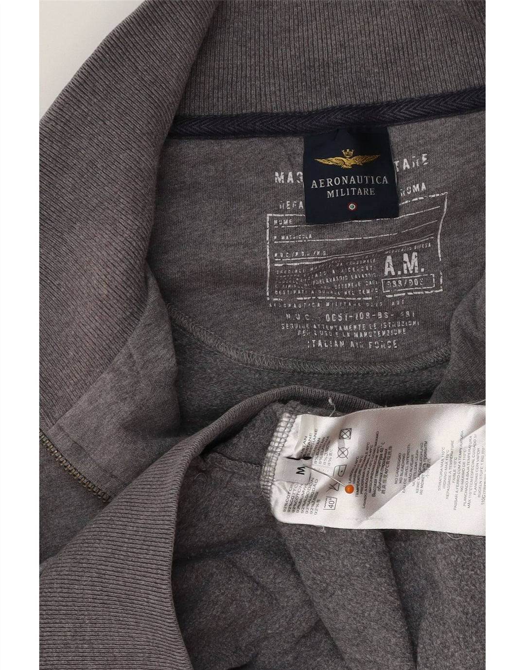 AERONAUTICA MILITARE Giacca da tuta da uomo color block grigio medio