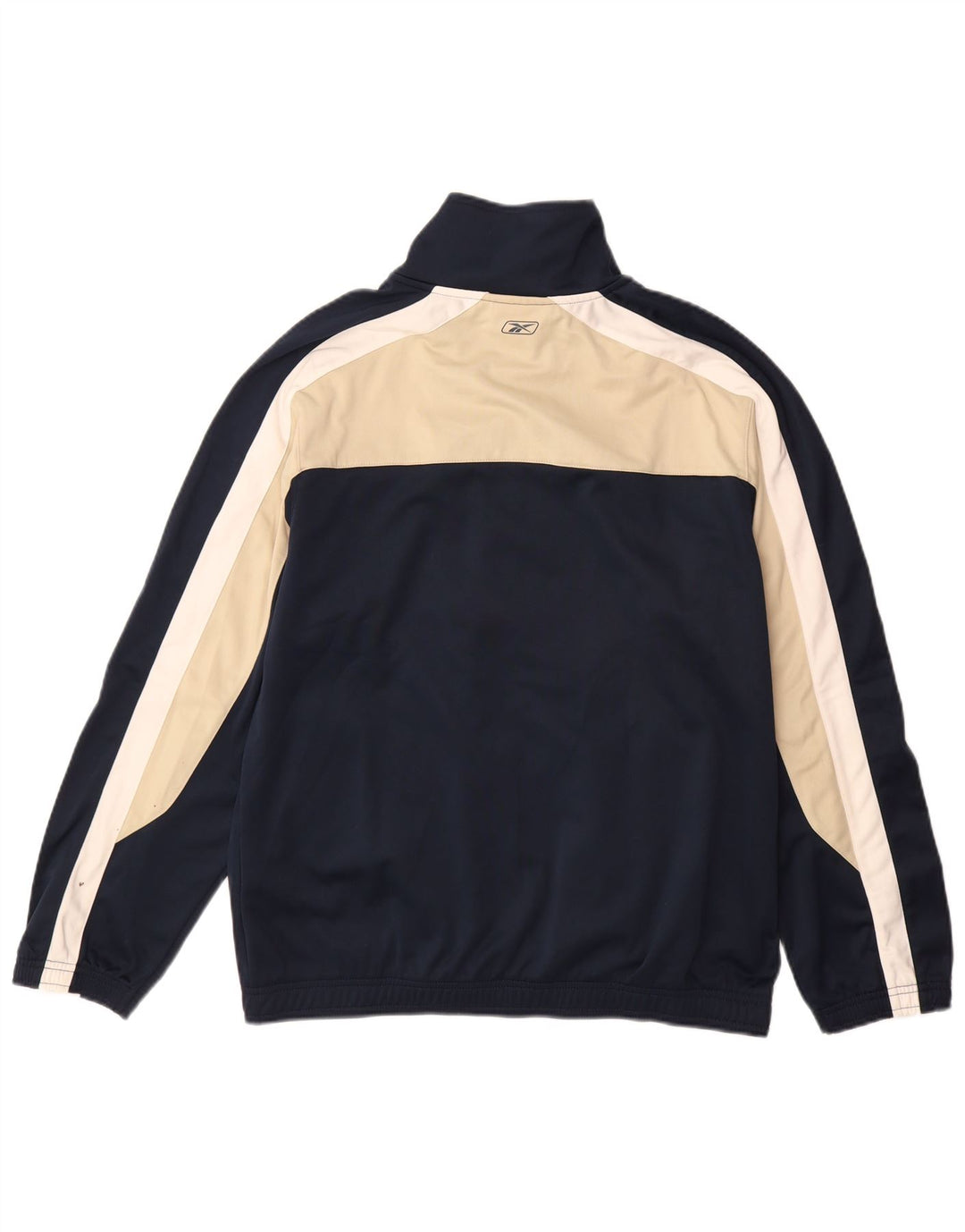 REEBOK Giacca da tuta da uomo in poliestere color block medio blu navy