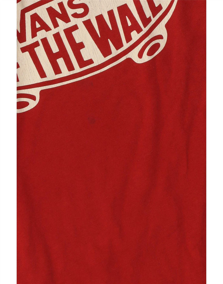T-shirt grafica personalizzata da uomo Vans Top piccola in cotone rosso