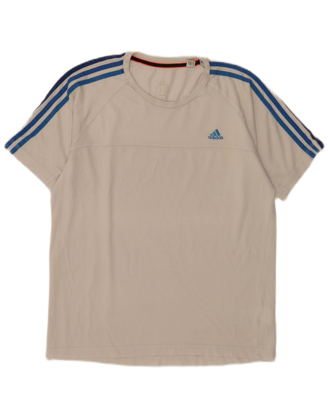T-shirt da uomo Adidas Top grande in cotone bianco sporco