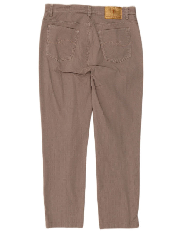 Pantaloni Cropped Donna Trussardi Slim W30 L25 Cotone Geometrico Beige