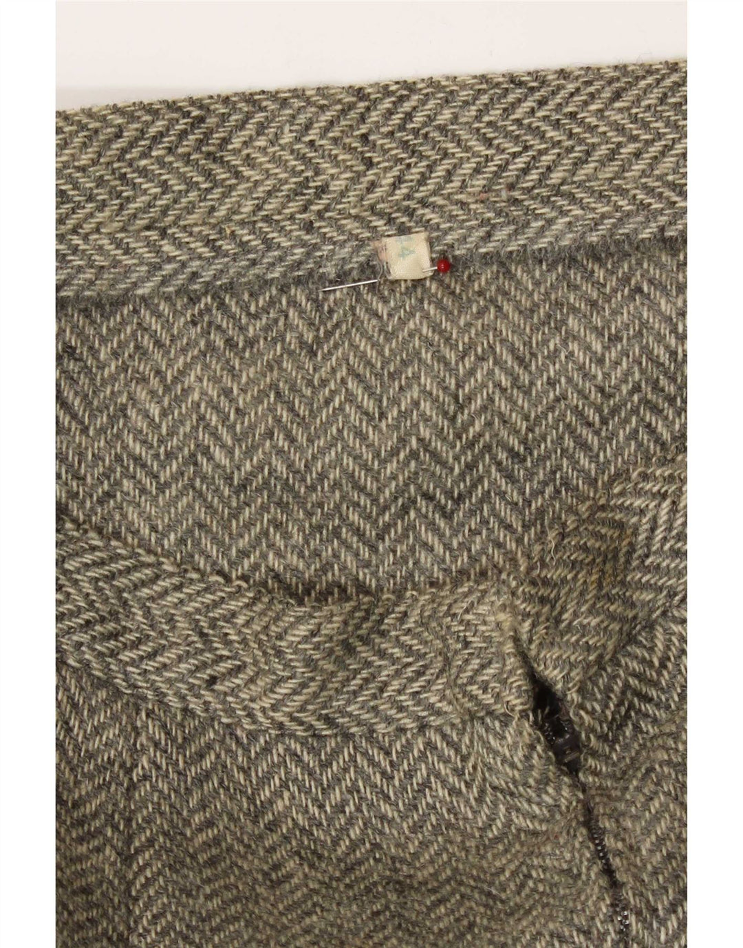 Set gonna vintage da donna in 2 pezzi IT 44 medio W28 grigio a spina di pesce