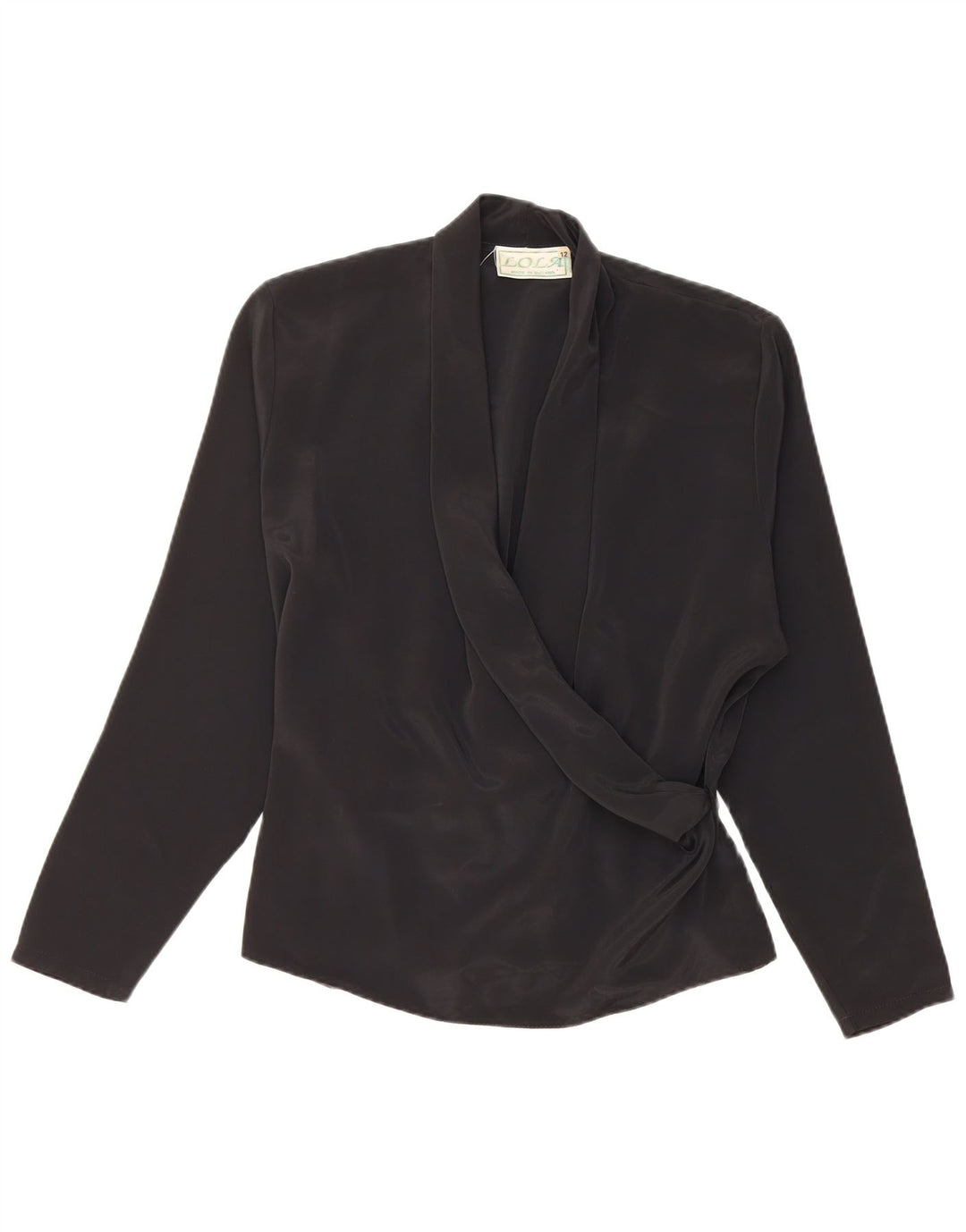 LOLA Camicetta a maniche lunghe da donna Top UK 12 Medio Nero