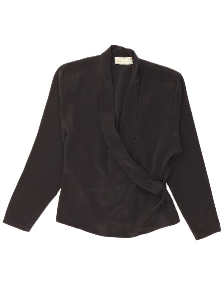 LOLA Camicetta a maniche lunghe da donna Top UK 12 Medio Nero