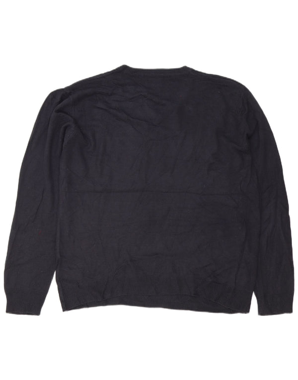 Maglione da uomo con scollo a V Pierre Cardin XL in acrilico blu navy