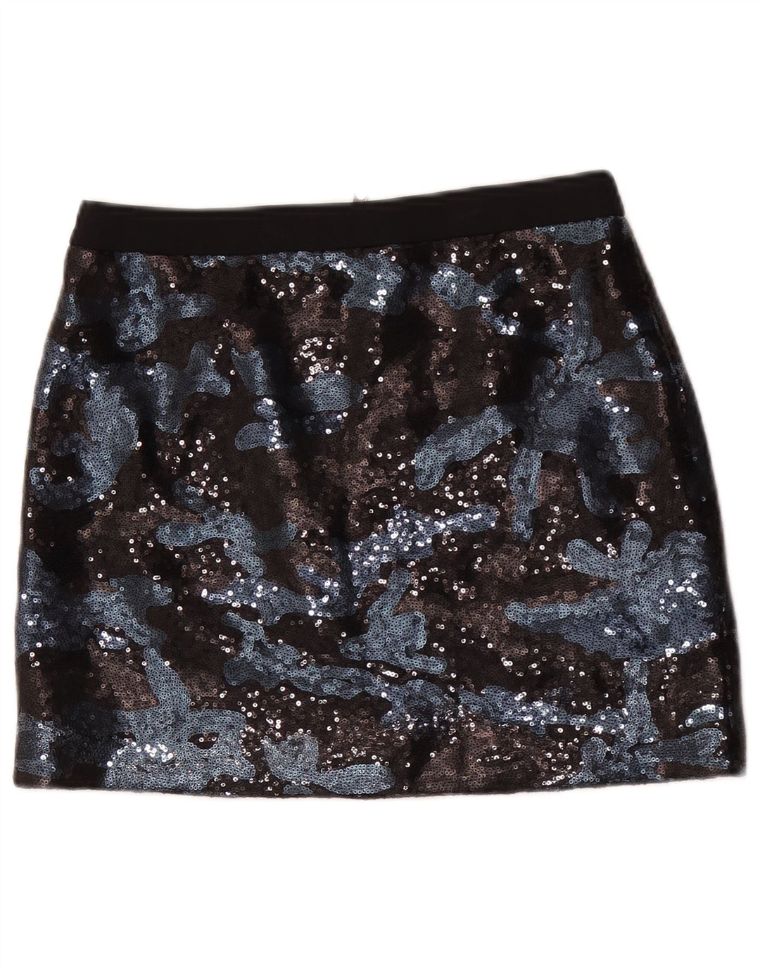 Minigonna da donna Ted Baker taglia 1 XS W28 viscosa mimetica nera