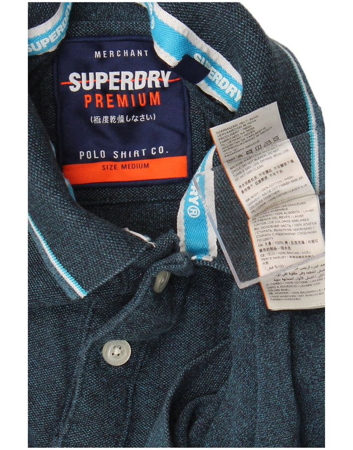 Polo da uomo SUPERDRY in cotone blu navy medio