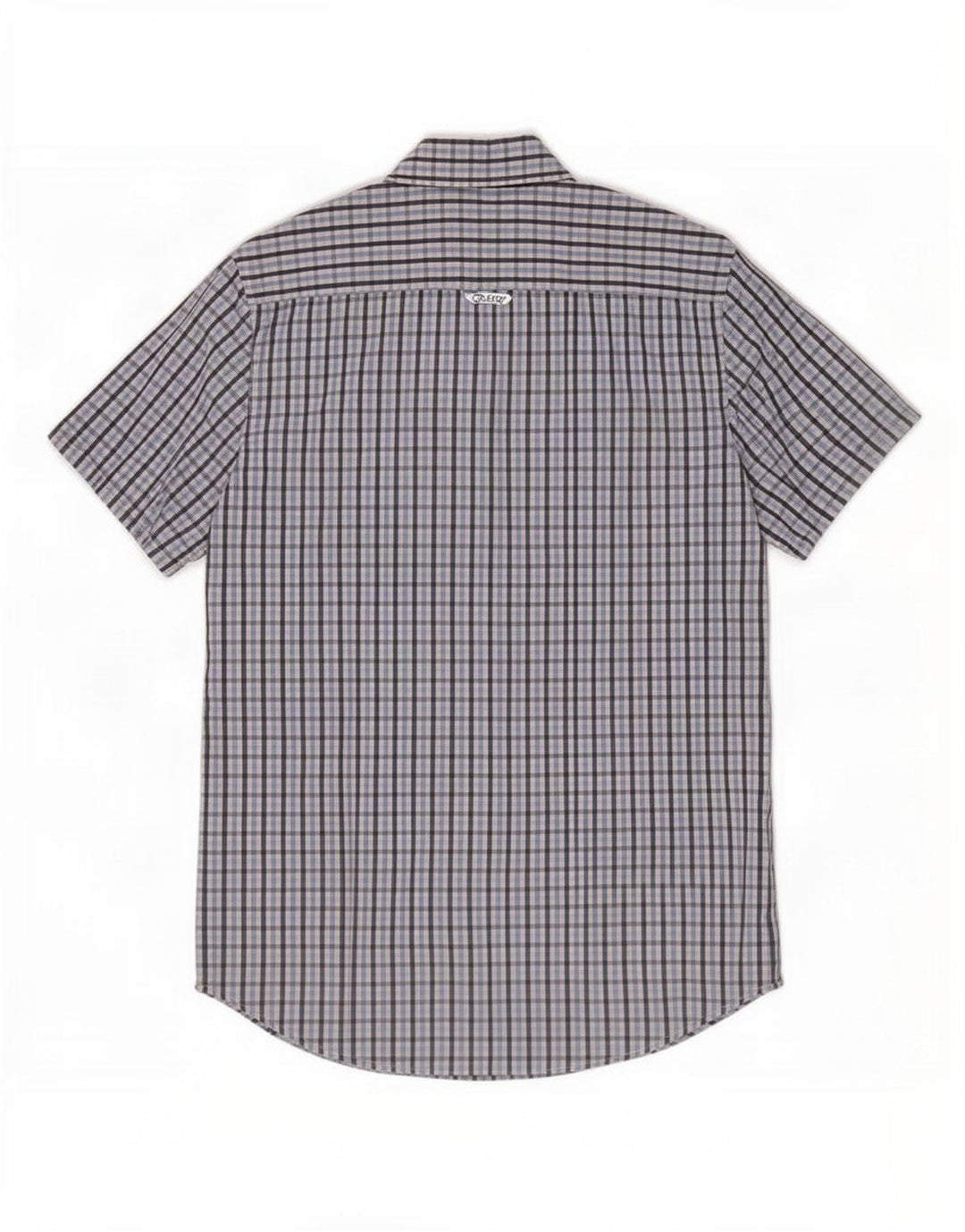 Crew Clothing Camicia da uomo a maniche corte in cotone a quadretti blu medio