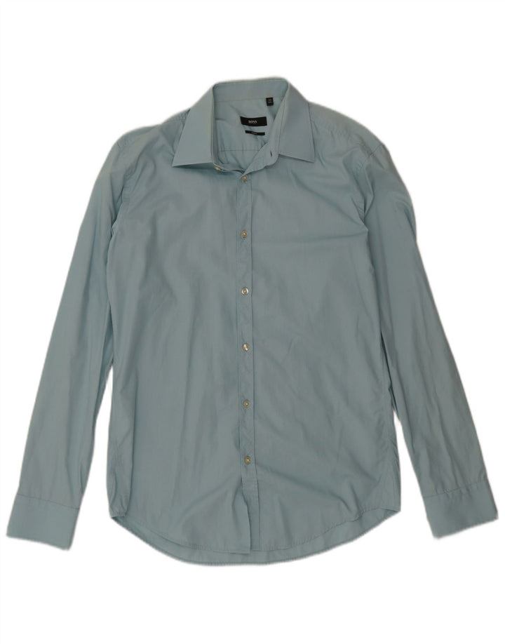 Camicia slim fit da uomo Hugo Boss taglia 39 15 1/2 blu medio