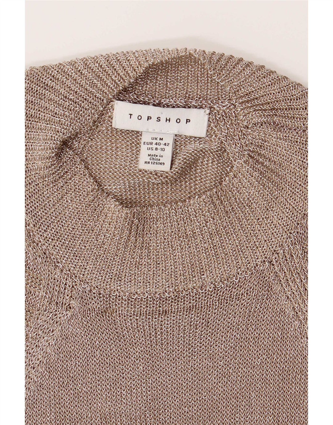 Topshop Top da donna alla caviglia UK 12 argento medio