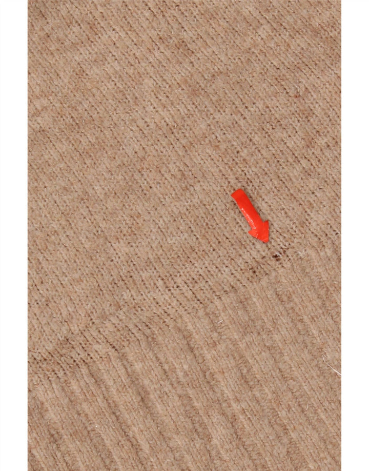 Maglione girocollo oversize da donna Zara UK 10 piccolo acrilico beige