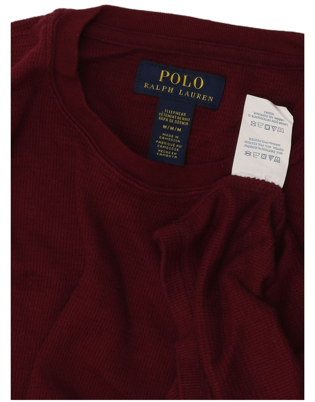 POLO RALPH LAUREN Top da uomo a maniche lunghe in cotone marrone medio