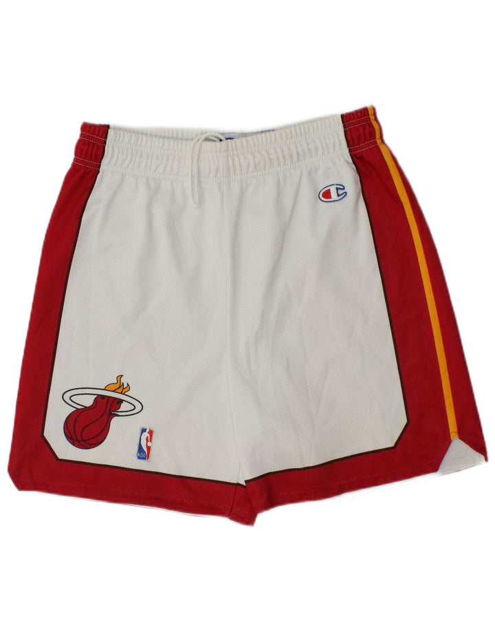 Pantaloncini sportivi grafici da uomo Champion piccoli in poliestere color block bianco