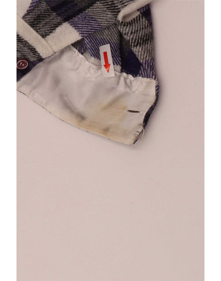 Camicia vintage da uomo oversize in flanella Piccolo poliestere scozzese multicolore