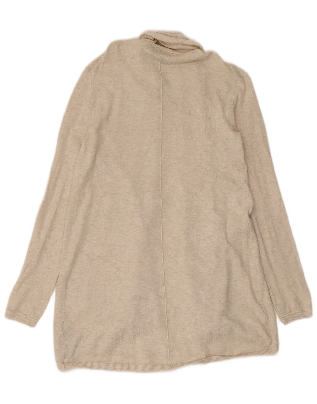 Maglione cardigan aperto da donna Zara UK 8 piccolo in viscosa beige
