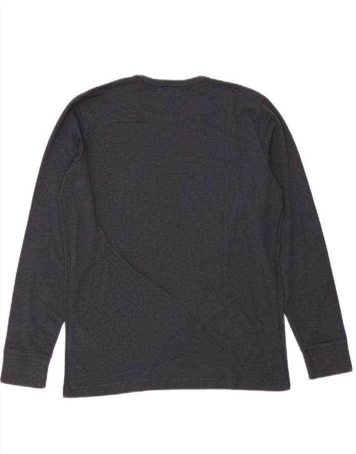 DIESEL Mens Graphic Top Long Sleeve Small Navy Blue Cotton
