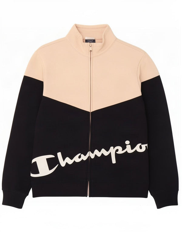 Giacca superiore della tuta da ragazza Champion 13-14 anni XL in cotone color block nero