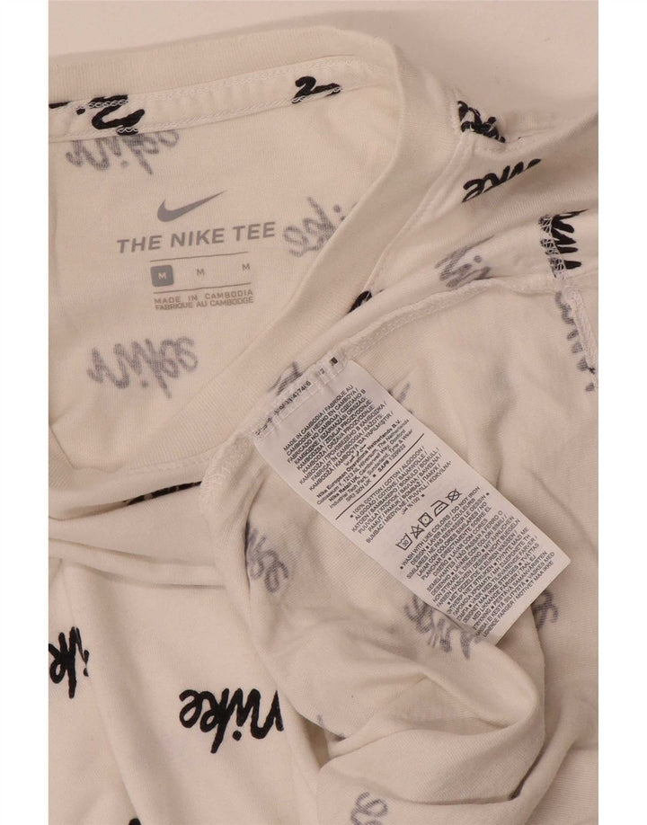 T-shirt grafica da uomo Nike Top in cotone bianco medio
