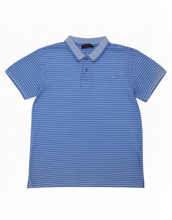 Polo Uomo Trussardi Jeans Grande Gessato Blu