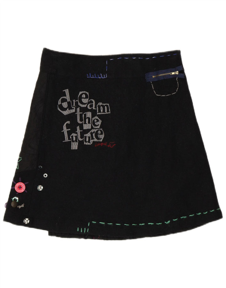 Gonna a portafoglio grafica da donna Desigual EU 38 Media W30 Nera