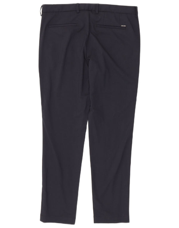 Pantaloni chino slim da uomo Hugo Boss EU 50 Large W36 L31 poliestere blu navy
