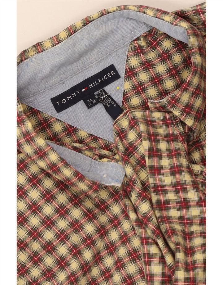 Camicia da uomo Tommy Hilfiger XL in cotone a quadri beige