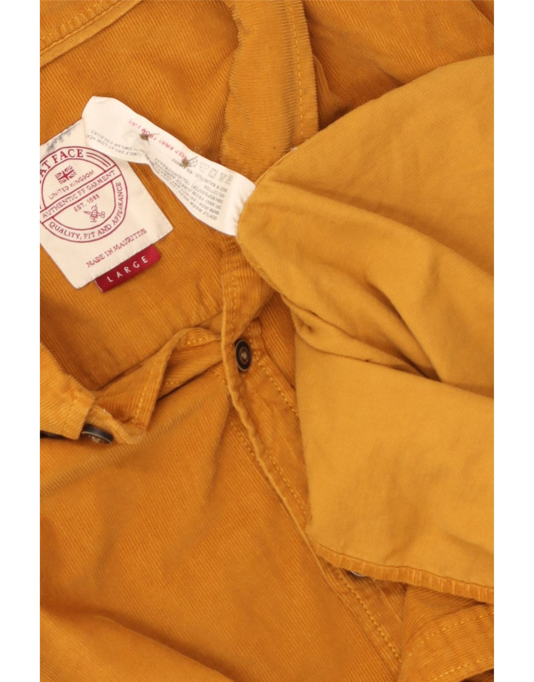 Camicia da uomo in velluto a coste Fat Face, cotone beige grande