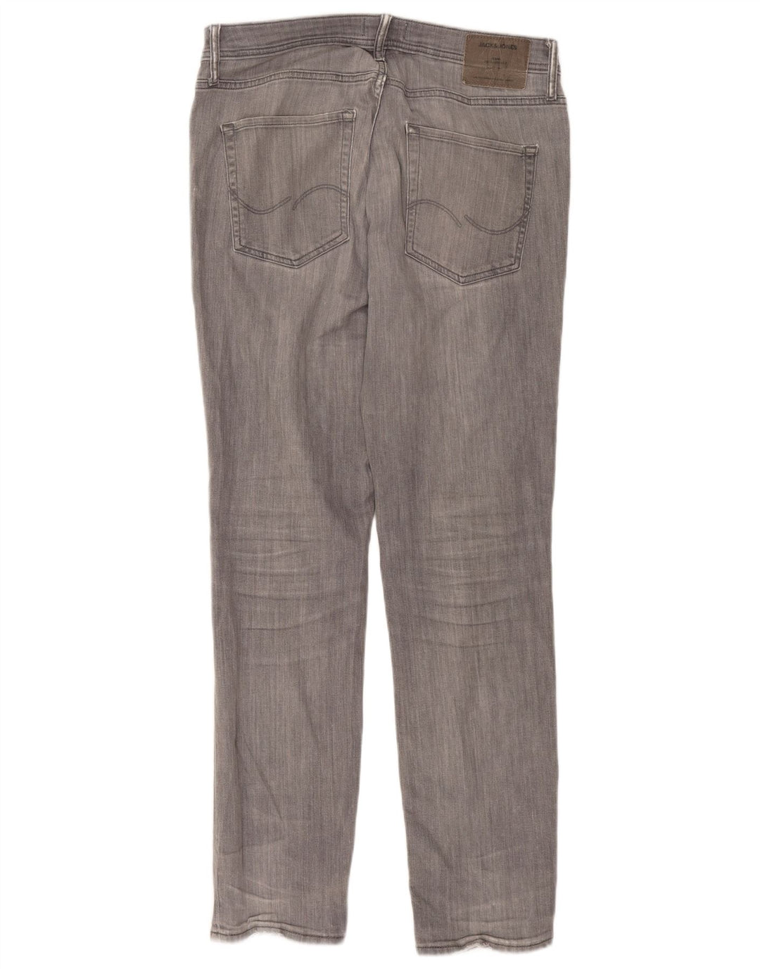 JACK & JONES Jeans dritti slim Tim da uomo W33 L34 cotone grigio