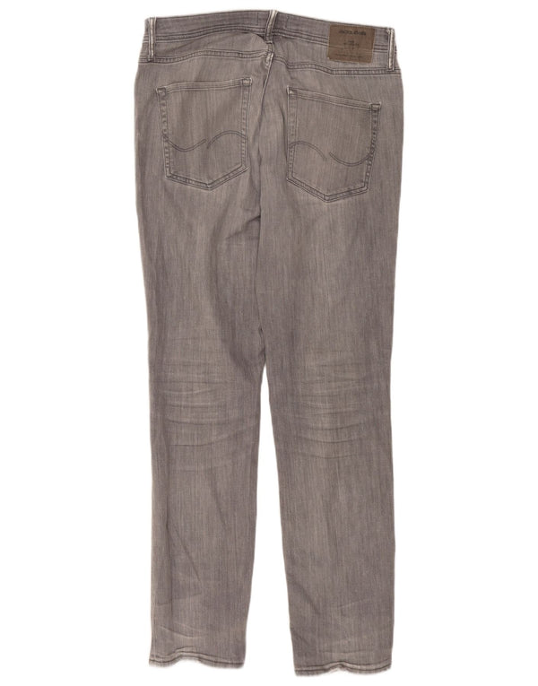 JACK & JONES Jeans dritti slim Tim da uomo W33 L34 cotone grigio