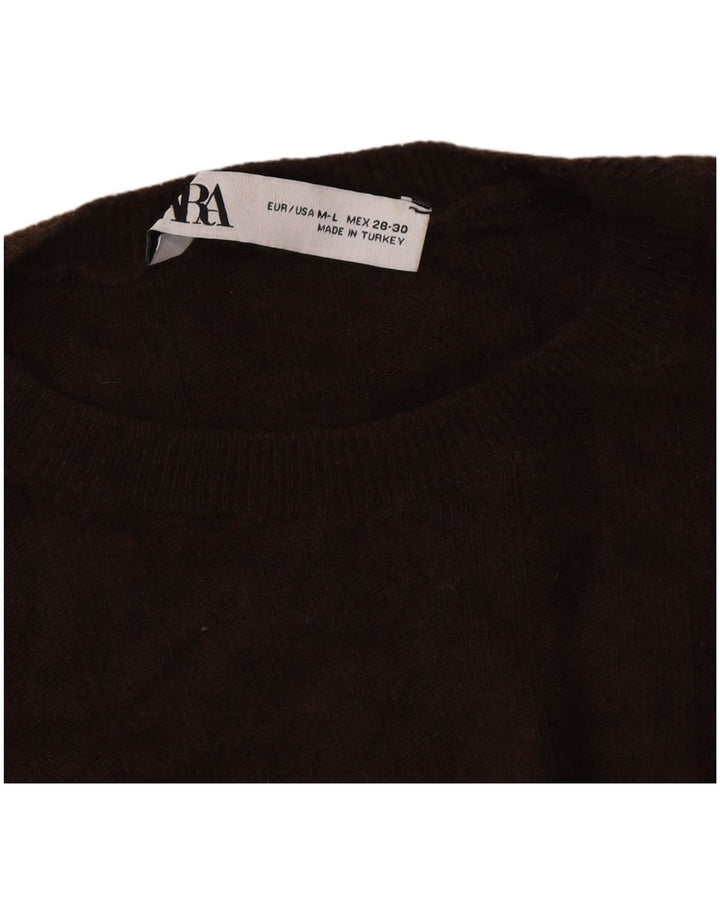 Maglione maglione girocollo da uomo, vestibilità ampia, marrone medio