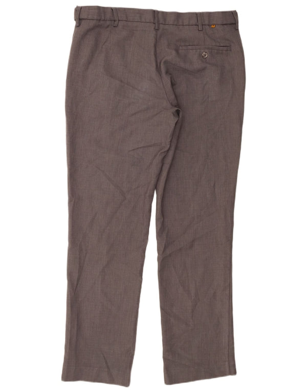 Farah Mens Classic Straight Chino Trousers W36 L31 Grey Polyester