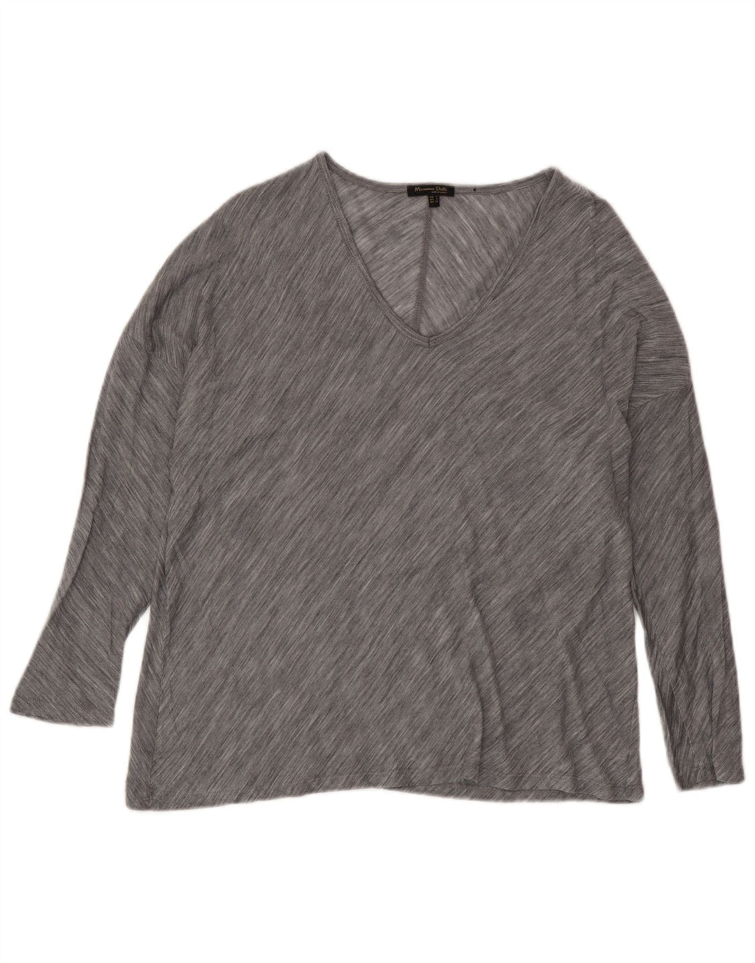 Massimo Dutti Top oversize da donna manica 3/4 UK 10 piccolo grigio a righe