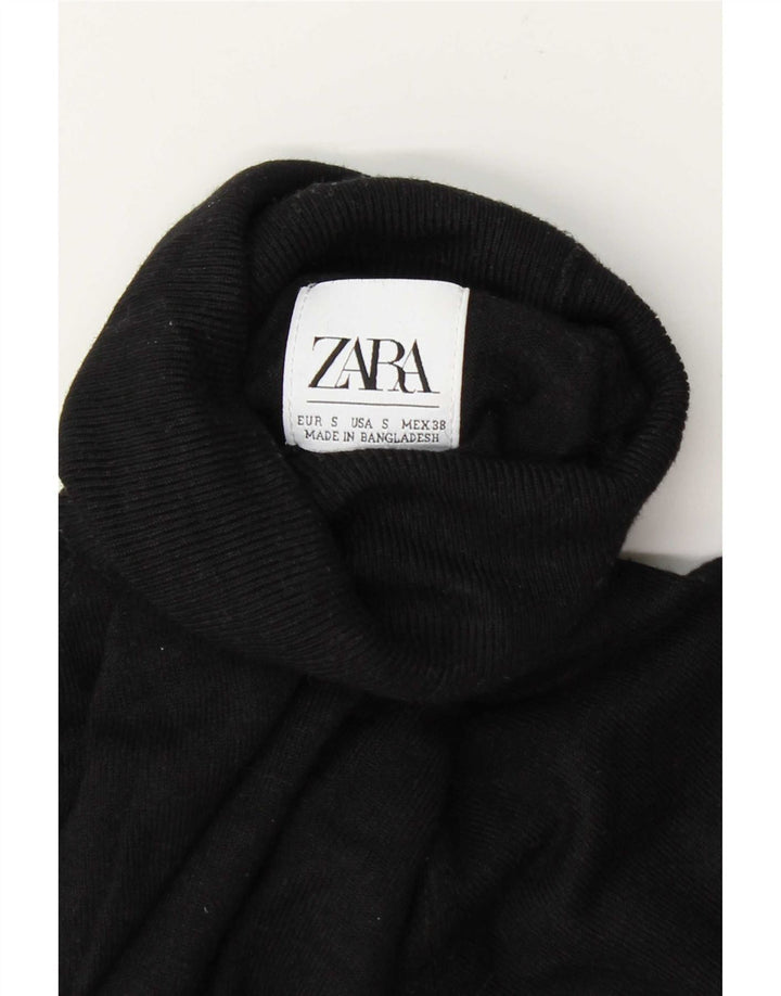 Maglione maglione collo alto da donna Zara UK 10 piccolo nero