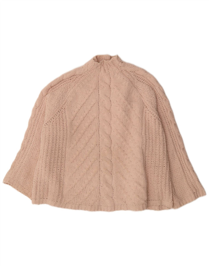 Maglione maglione oversize da donna Marks & Spencer con collo alto UK 18 XL Rosa