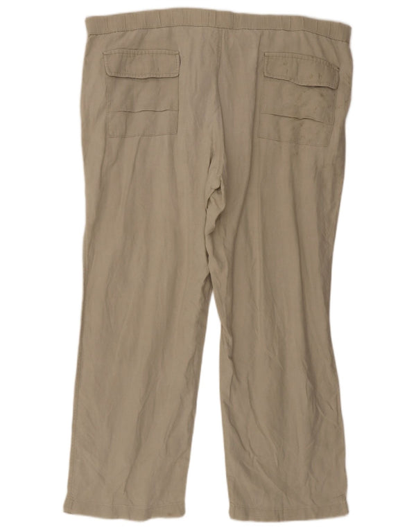 Pantaloni chino dritti da uomo Marks & Spencer W44 L29 Lino beige