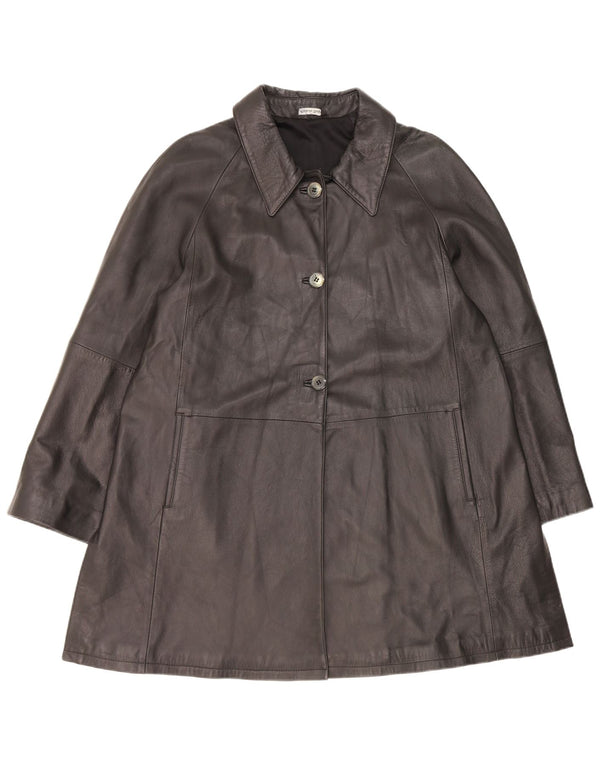 Cappotto in pelle vintage da donna IT 48 XL Nero