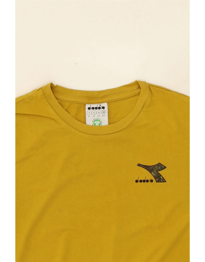DIADORA Mens T-Shirt Top Small Yellow Cotton Vintage Diadora and Second-Hand Diadora from Messina Hembry 